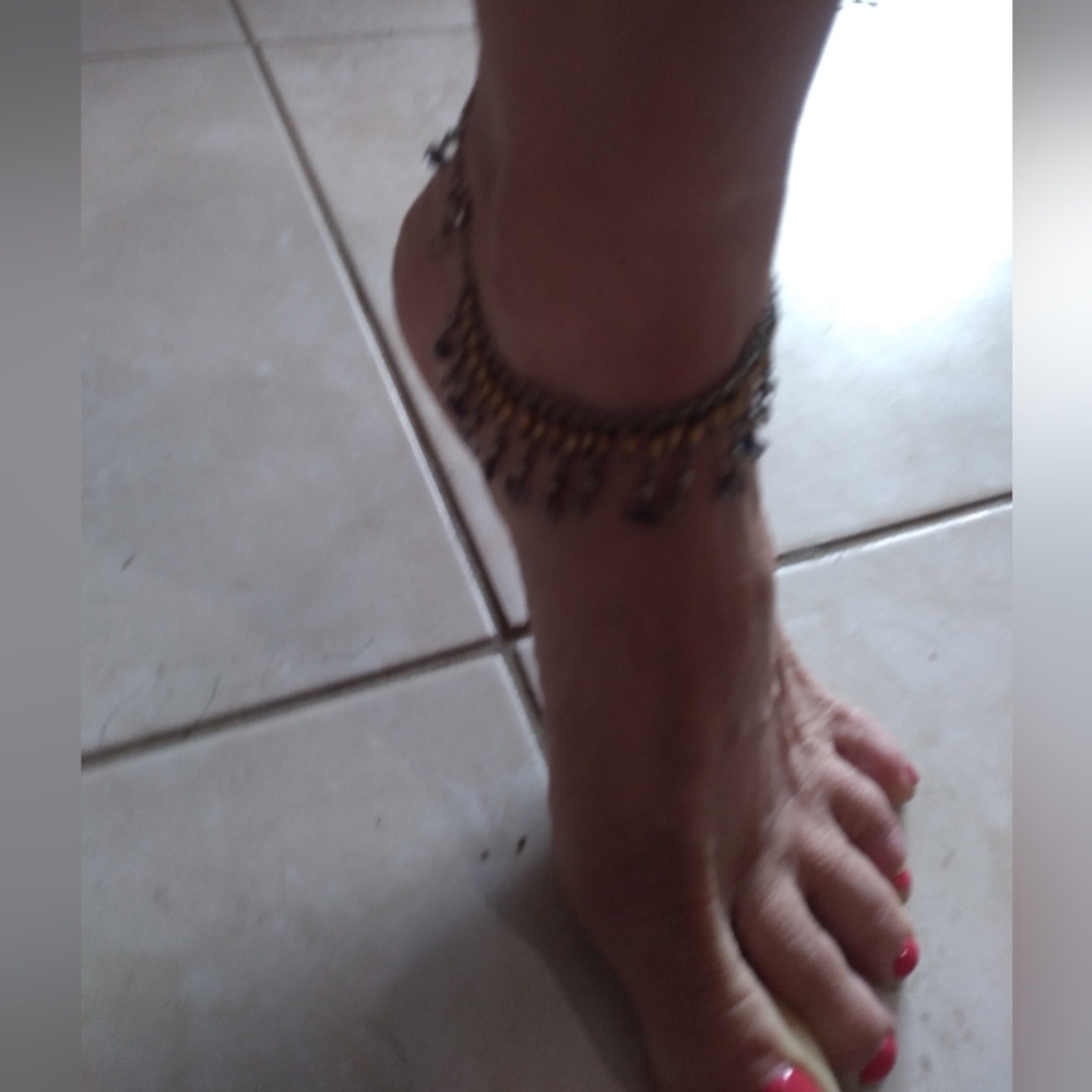 Handmade Silver Anklet Or Ankle Bracelet With Natural Stone Beads 🌸💮🏵
